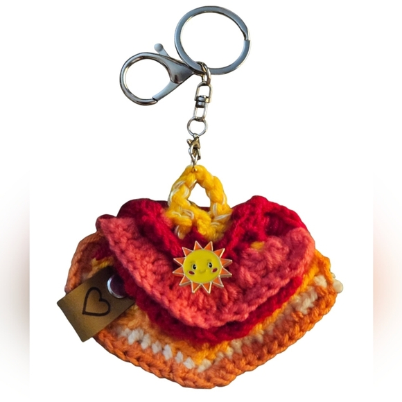 Handcrafted Multicolored Keychain Sun Enamel pins Zipper Pull or backpack charm - Picture 3 of 17